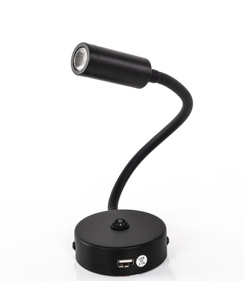 Lampe col de cygne à LED avec USB et interrupteur marche/arrêt