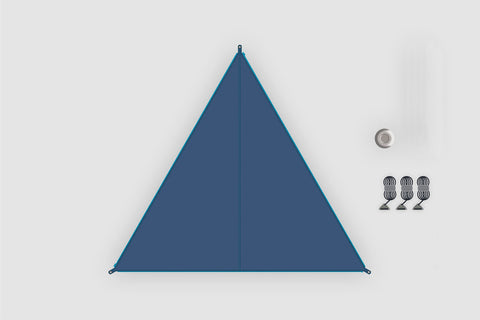 Voile d'ombrage connectable « Zip-Canvas » Design néo-zélandais - Bleu foncé