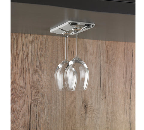 Set di 2 porta calici, grigio chiaro, per 2-3 bicchieri fino a Ø78mm