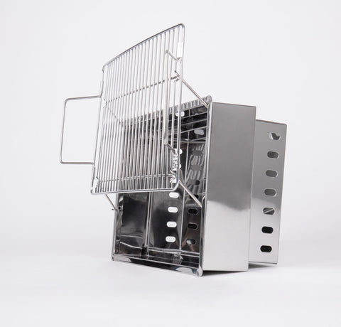 VOYAGE DE VACANCES - Barbecue au charbon de bois en acier inoxydable