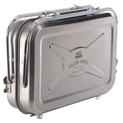 barbecue à gaz valise en acier inoxydable