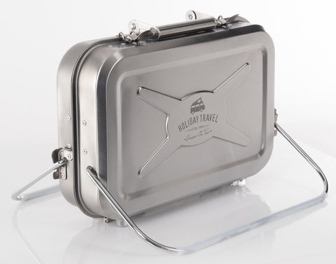 barbecue à gaz valise en acier inoxydable