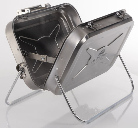 barbecue à gaz valise en acier inoxydable