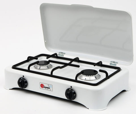 Cuisinière à gaz à 2 feux avec dispositif de sécurité d'allumage