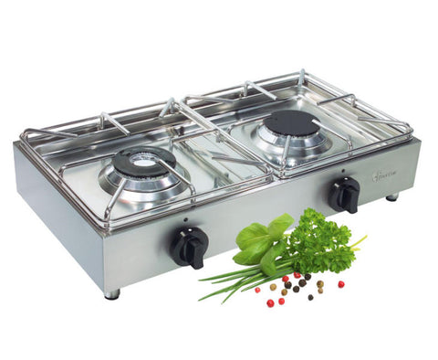 Cuisinière à gaz de luxe en acier inoxydable 50 mbar