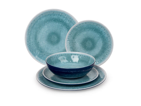 Set di stoviglie in melamina Camp4 "DEEP WATER" - per 4 persone