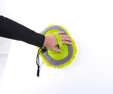 Brosse de lavage télescopique avec tête ronde en microfibre