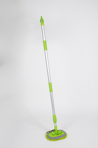 Brosse de lavage télescopique avec tête ronde en microfibre