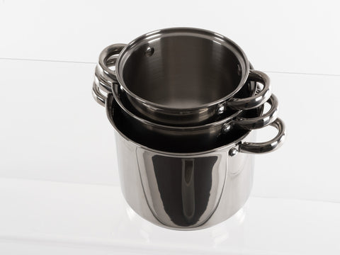 Ensemble de casseroles en acier inoxydable avec couvercle en verre Camp4 - 6 pièces