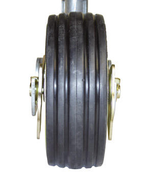 Roue de support 230 x 80 - Jantes en acier - Pneus en caoutchouc - Avec indicateur de charge d'appui