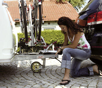 Roue de support 230 x 80 - Jantes en acier - Pneus en caoutchouc - Avec indicateur de charge d'appui