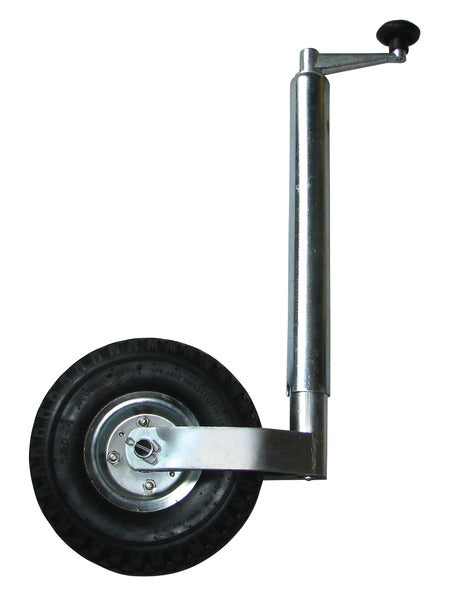 Roue de support Carbest avec pneus pneumatiques pour timon de caravane - hauteur télescopique