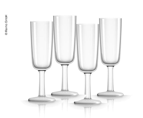 Bicchieri da champagne in plastica bianchi 180 ml, 4 pezzi (policarbonato)