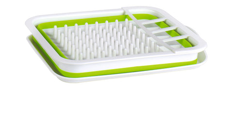 Égouttoir à vaisselle en silicone Camp4 37 x 31 x 6/13 cm - Blanc/citron vert