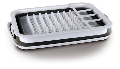 Égouttoir à vaisselle en silicone - Blanc/noir