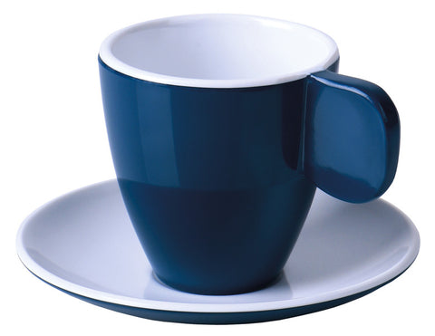 Lot de 2 tasses à expresso en mélamine Camp4 - Bleu foncé / Blanc