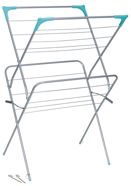 Portant à vêtements à 2 niveaux, pliable, environ 62x50x100cm