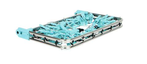 Séchoir à linge Olli 30 clips, cadre en aluminium, bleu clair
