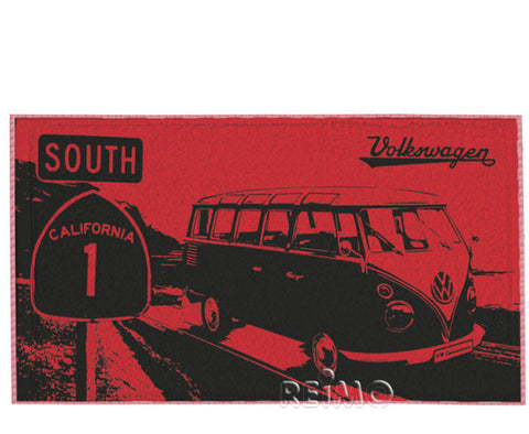 VWColl.Serviette de plage rouge/noir