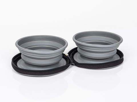 Gamelle pour chien LUCY avec 2 gamelles pliables en silicone