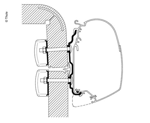 Adattatore per tendalino Omnistor, Hymer2016, 4,5 m