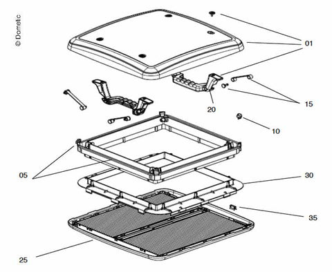 Cadre intérieur Mini Heki avec volets roulants gris clair