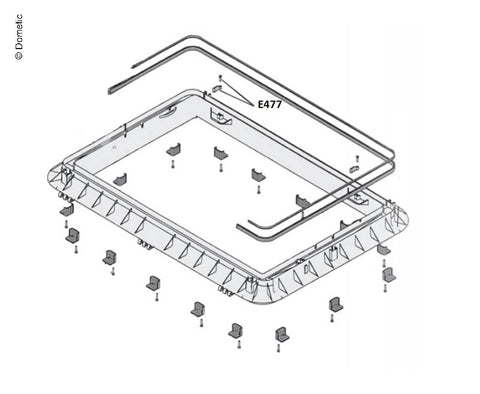 châssis avec vis de fixation
