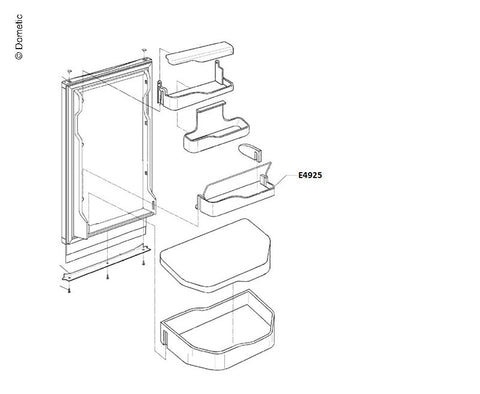 compartiment de porte inférieur L=403mm