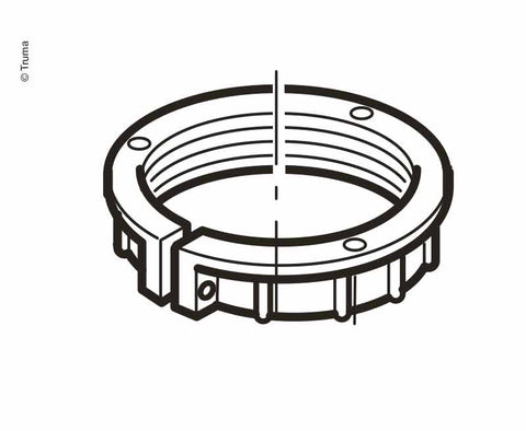 Camino con tetto ad anello avvitato