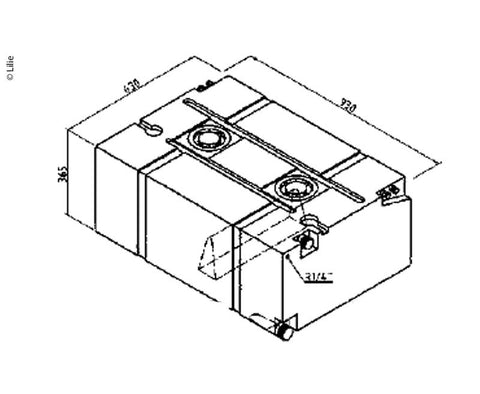 réservoir d'eau 200 litres 930x630xH365mm