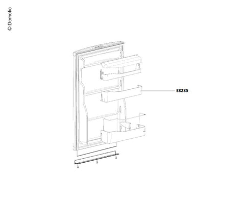 compartiment de porte milieu L=200mm