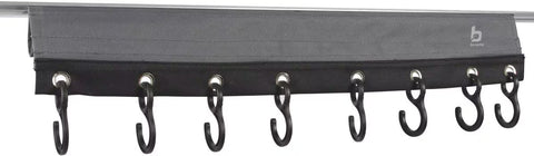 Barra appendiabiti con 8 ganci, profili e chiusura in velcro, lunghezza 58 cm