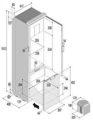 Frigorifero a compressore Vitrifrigo SLIM 150 - Grigio