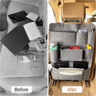 Organizer per seggiolino auto, grigio, feltro