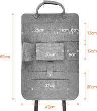Organizer per seggiolino auto, grigio, feltro