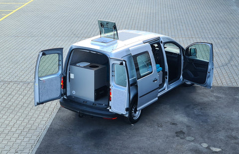 VW Caddy 4 Heckflügeltüren / geteilte Heckklappe - Thermomatte / Isolationsmatte / Innenisolierung - Set 2-teilig für VW Caddy 4 kurzer und langer Radstand 2006-2020
