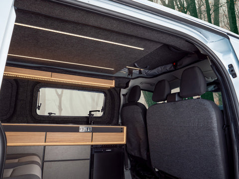 Schlafdach Ford Custom V710 L1 - Vorne hoch - Standard-Zeltbalg - Formhimmel - Weiß