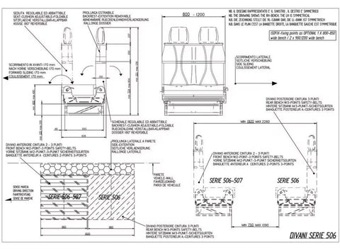 Sitzbank Divano 506 Bedienhebel links