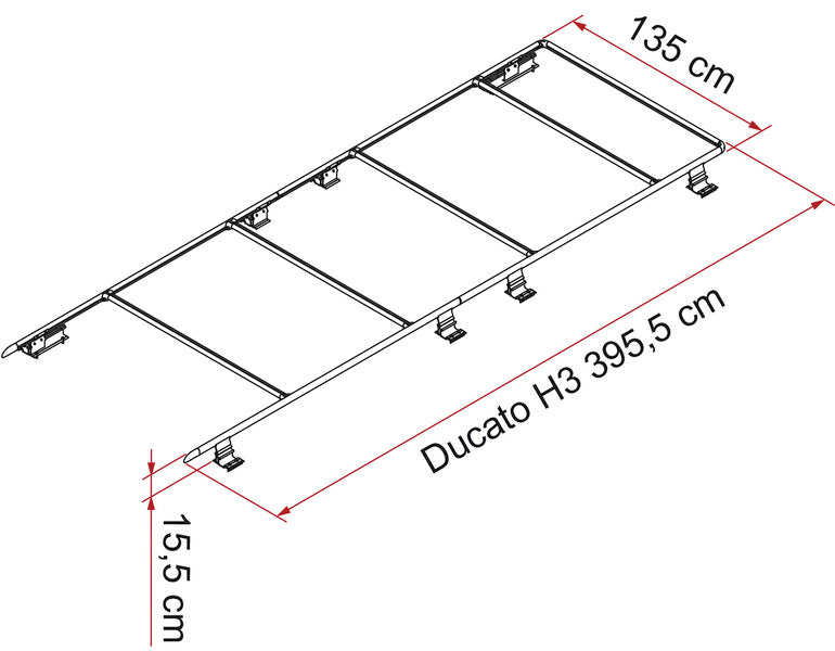 Fiamma Roof Rail Ducato H3 Dachträger für Ducato, Rechtslenker