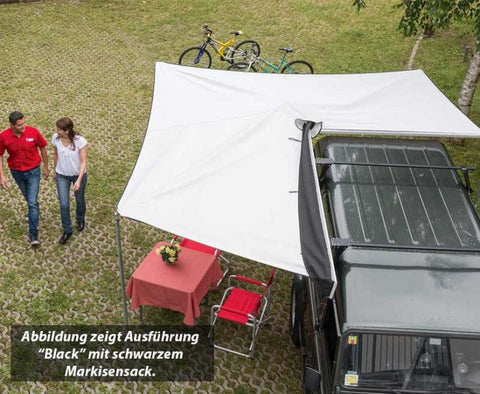 Tendalino Fiamma Compass 260, sacco tendalino nero, lunghezza 260 cm