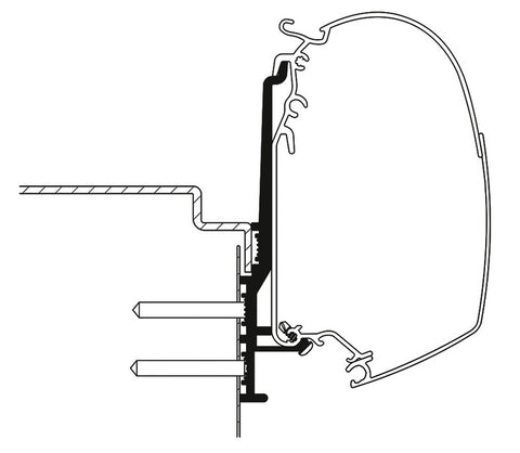 Adattatore per tendalino Knaus Tourer CUV per Thule 5200 - 3 m