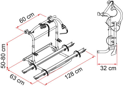 Heckträger Carry Bike PRO M f.2 Räder, erweiterbar 4 Räder (bis 60kg)