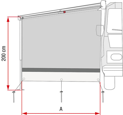 Blocco laterale per Caravanstore XL - Altezza di montaggio 180 - 260 cm