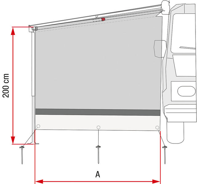 Side Block für Caravanstore XL - Anbauhöhe 180 - 260 cm