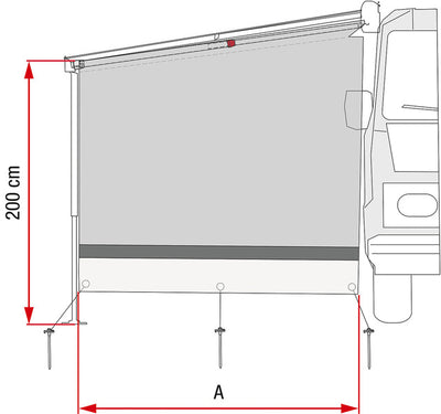 Side Block für Caravanstore XL - Anbauhöhe 180 - 260 cm