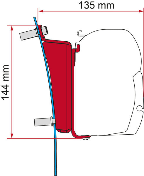 Fiamma Adapter F45 für Ford Transit H3 / L3 - Rechtslenker