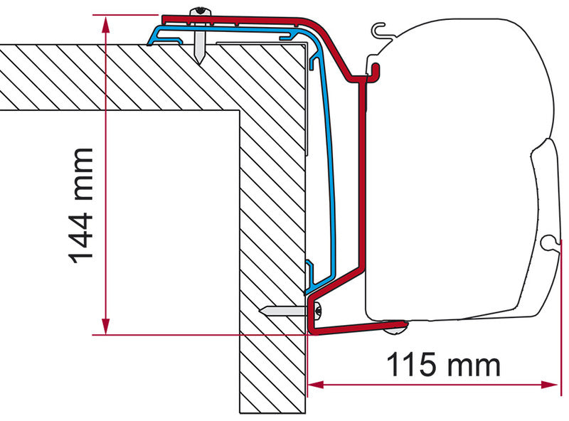 Fiamma Adapter F45 für Rapido Serie 6 ab 2024 - 400 cm