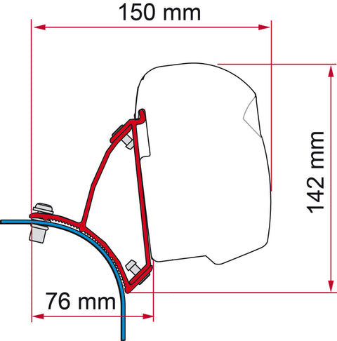 Markisen-Adapter F43van für VW T5 / T6 / T6.1 Lift roof - Rechtslenker