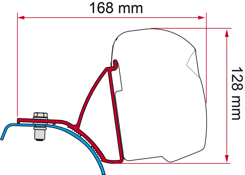 Markisen-Adapter F45s / F43van für Renault Trafic / Opel Vivaro / Nissan Primastar L1 / L2 bis 2015