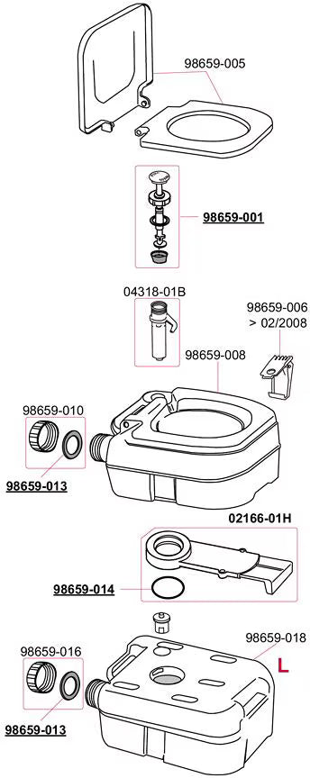 Toiletten-Pumpdeckel - Fiamma Ersatzteil Nr. 98659-001 - passend zu Bi-Pot